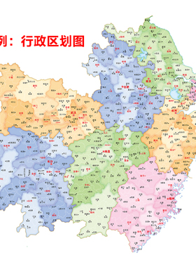 地图新款a油画布定制区域电子版标注行政办公室商业房产小区卫星
