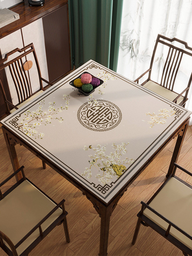 新中式麻将布麻将桌八仙桌桌布垫方形桌面加厚消音防水防油台面布