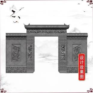 仿古古建门神砖雕新中式庭院四合院马头墙门头对幅装饰挂件浮雕