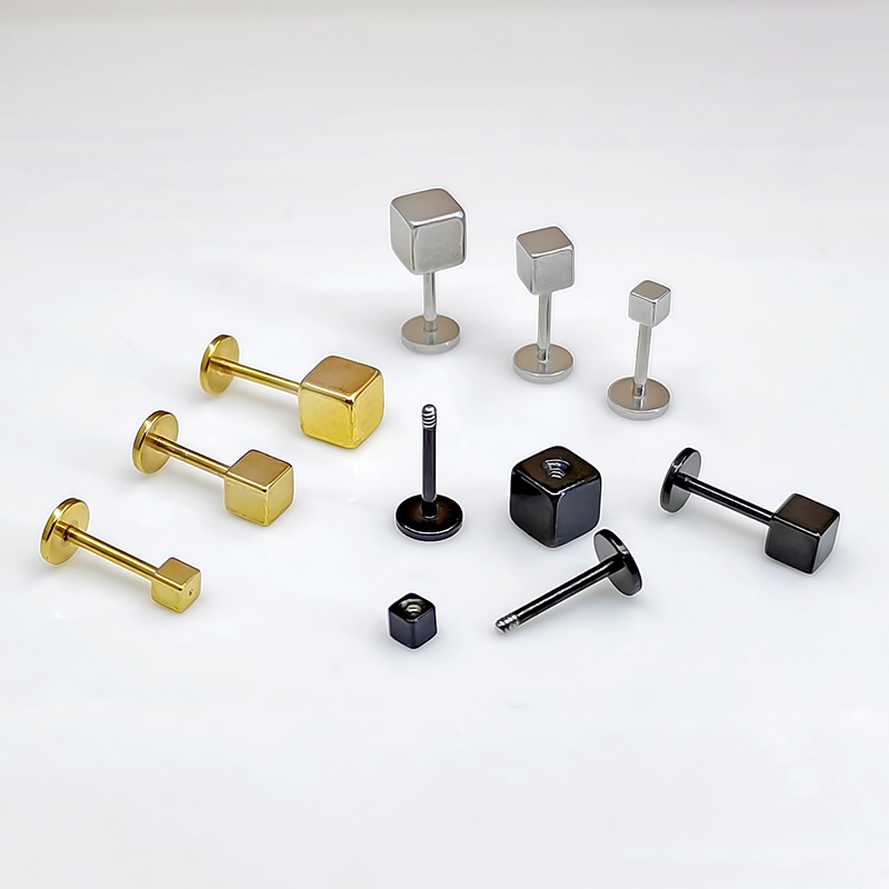 迷你方块钛钢平底耳蜗螺丝拧扣