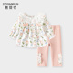 5岁洋气 女孩纯棉儿童小童衣服超萌1公主时髦套装 女童宝宝春秋季 装