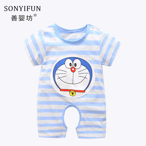 婴幼儿新生连体衣服夏季薄款超萌