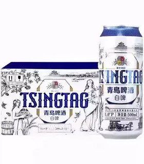 青岛啤酒全麦白啤500ml*8/12罐精酿小麦白啤酒非原箱