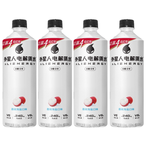 外星人电解质水0糖600ml*4瓶青柠荔枝口味运动补充电解质夏日shm