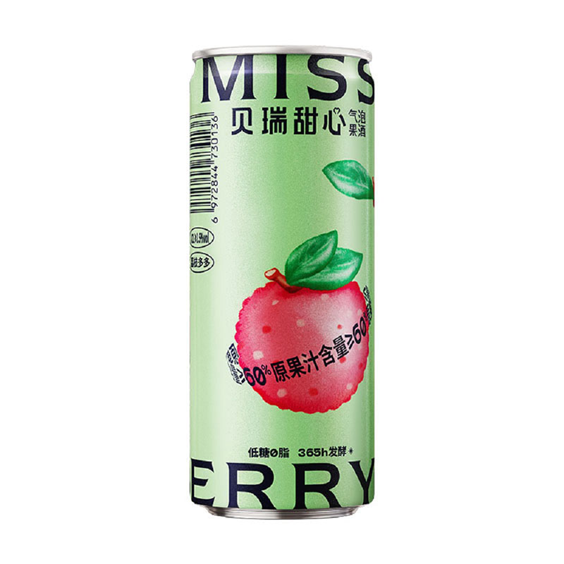 missberry贝瑞甜心气泡果酒单口味低度微醺气泡果酒300ml*6[alyp]