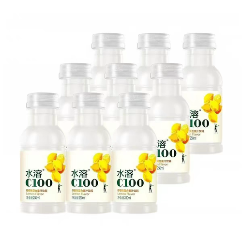 农夫山泉水溶c柠檬味复合果汁饮料250ml*9瓶迷你便携小瓶装-shm
