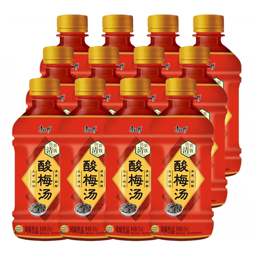 康师傅酸梅汤酸梅汤330ml*6/12瓶夏日解暑解渴饮品小瓶整箱shm