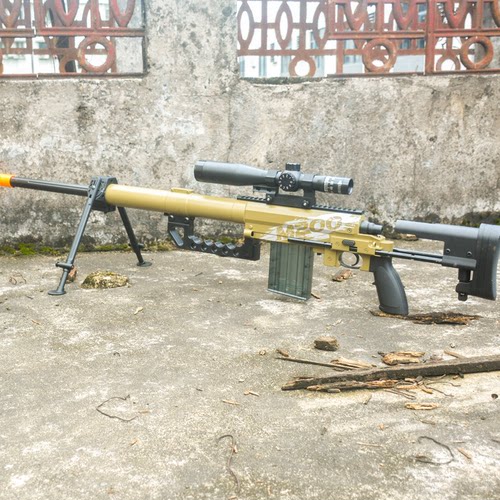 m2000狙击抢抛壳玩具枪98k打气球专用枪实木全金属M200手拉发射器