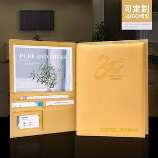 a4皮质文件夹定制办公商务高档多功能资料夹经理夹谈单夹销售夹垫