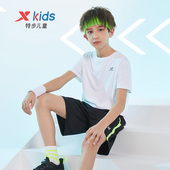 男童短袖 儿童速干舒适两件套中大童短裤 套装 新款 短T 夏季 特步童装