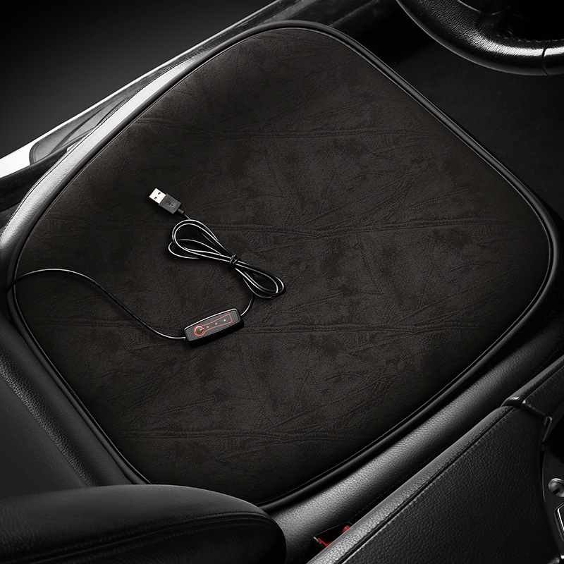 USB接口汽车加热坐垫冬季保暖垫小方垫短植绒加热垫屁股垫单片垫