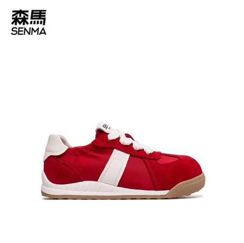 森马官方正品女鞋红色德训鞋女