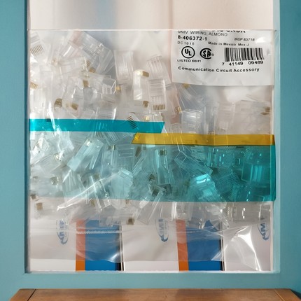 水晶头 AMP安普康超六类网络水晶头 RJ45水晶头 8芯网线水晶头