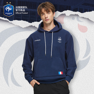 队徽款 法国国家队 深蓝连帽卫衣加绒秋冬必备穿搭 官方正版