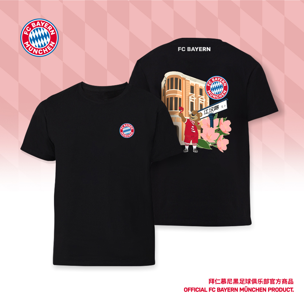 足球俱乐部短袖城市印花黑色纪念