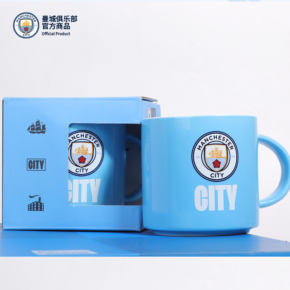 曼城天蓝队徽马克杯足球迷