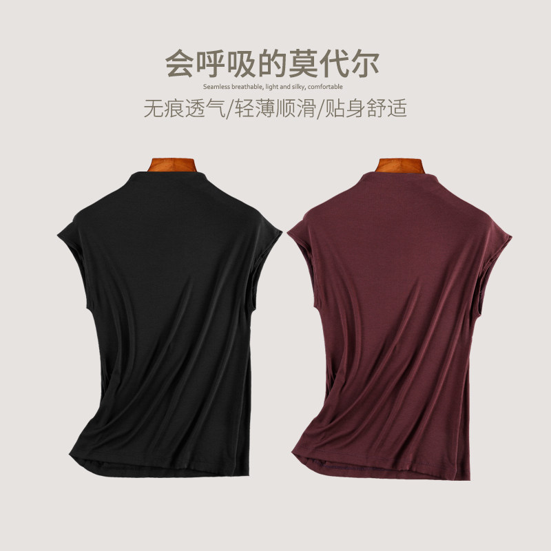 坎肩半高领无袖打底衫女春秋洋气内搭螺纹棉t恤短款,女装/女士精品,背心吊带,淘宝优惠券,粉丝福利购,淘宝优惠卷