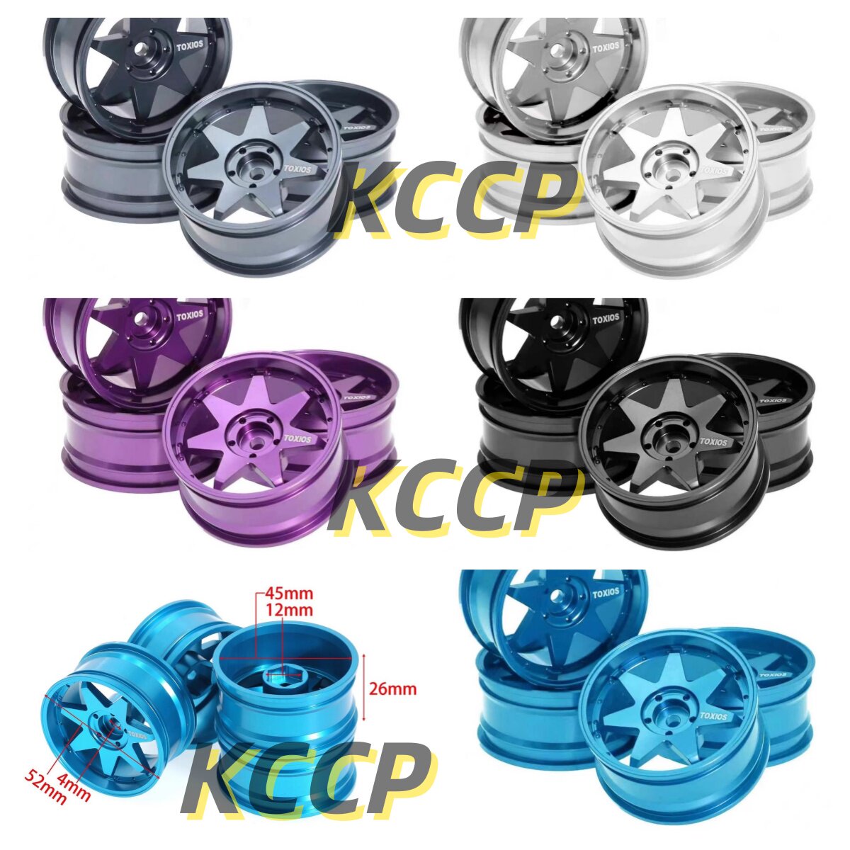 KCCP RC 1/10 京商金属轮毂 YOKOMO樱花D5田宫TT02漂移轮毂YX-001