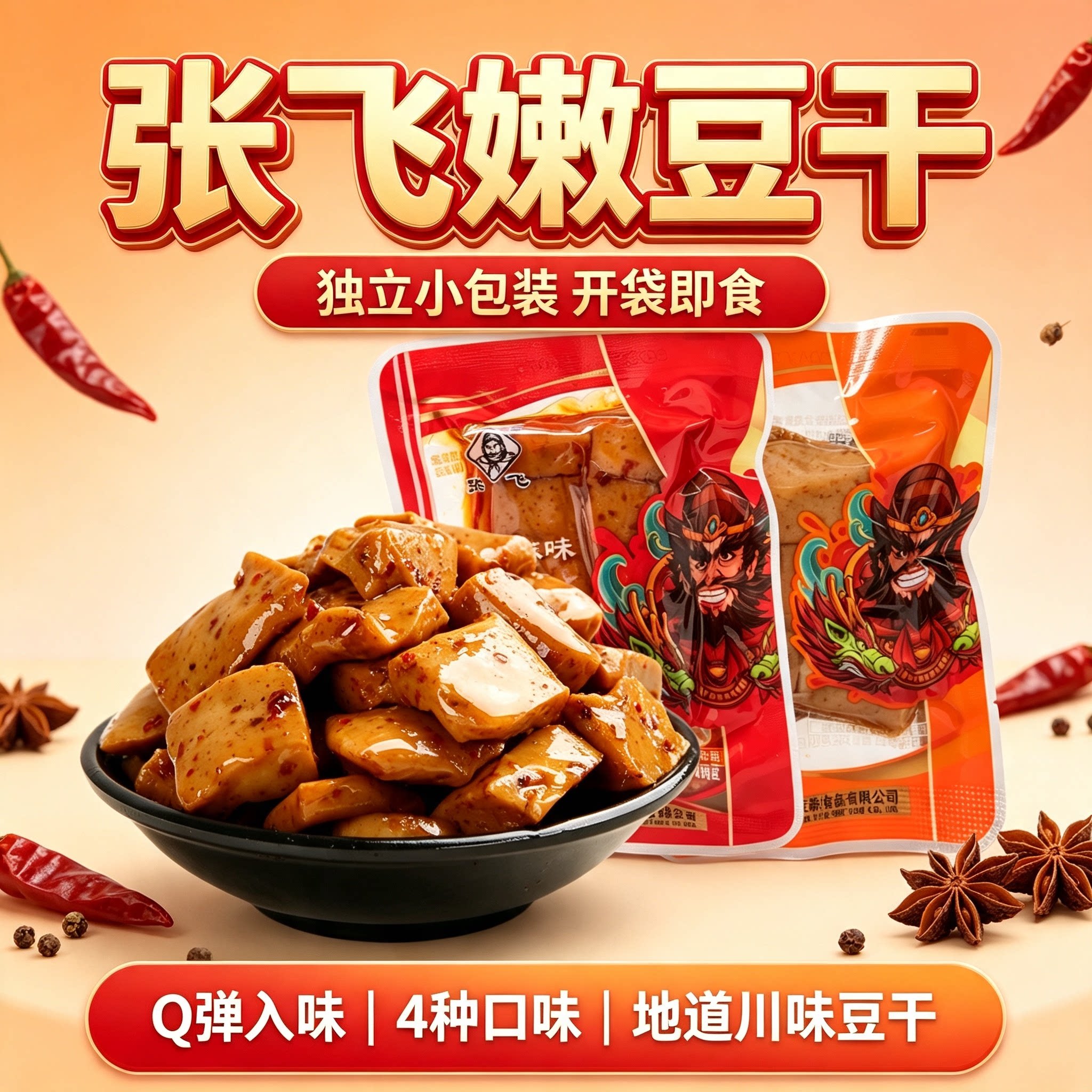 张飞嫩豆干独立小包装川渝特产多口味豆腐干休闲解馋即食零食小吃