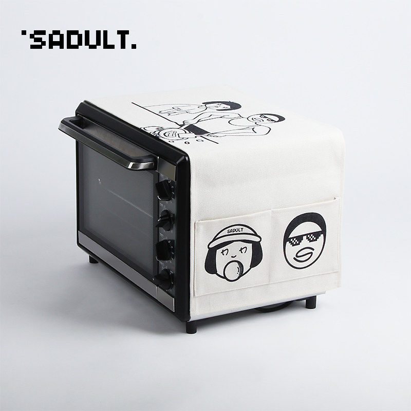 귀엽고 심플한 전자레인지 먼지 커버 오븐 얼룩 방지 커버 천 냉장고 세탁기 만능 커버 천 홈 패브릭