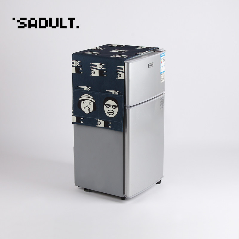 SADULT 귀여운 전자 레인지 단일 및 이중 도어 냉장고 드럼 세탁기 커버 천 먼지 커버면 및 린넨 유니버설