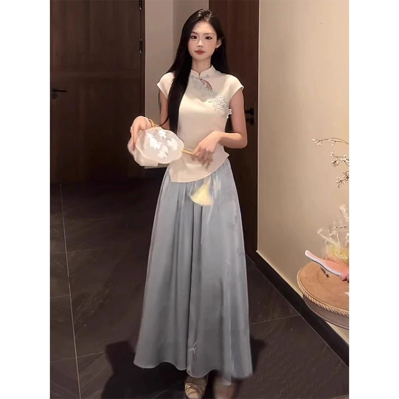 2025新款夏季新中式女装国风套装小香风高级感旗袍连衣裙气质裙子