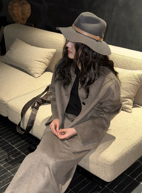 Oase张点 天然无染色100%纯牦牛绒手工箱型外套/微直筒半裙