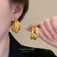 爆款 秋冬法式 复古波点多层金色耳环新款 轻奢高级感气质耳钉耳饰女