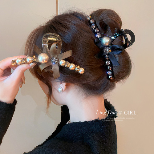 抓夹树脂日韩气质轻奢蝴蝶结发夹