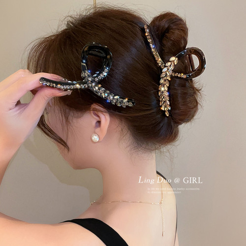 日韩树脂材质闪钻麦穗发夹抓夹