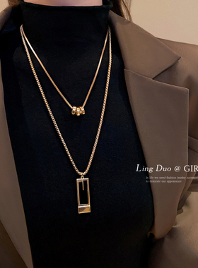 百搭毛衣链2025年新款秋冬长款双层装饰项链女小众设计感高级配饰