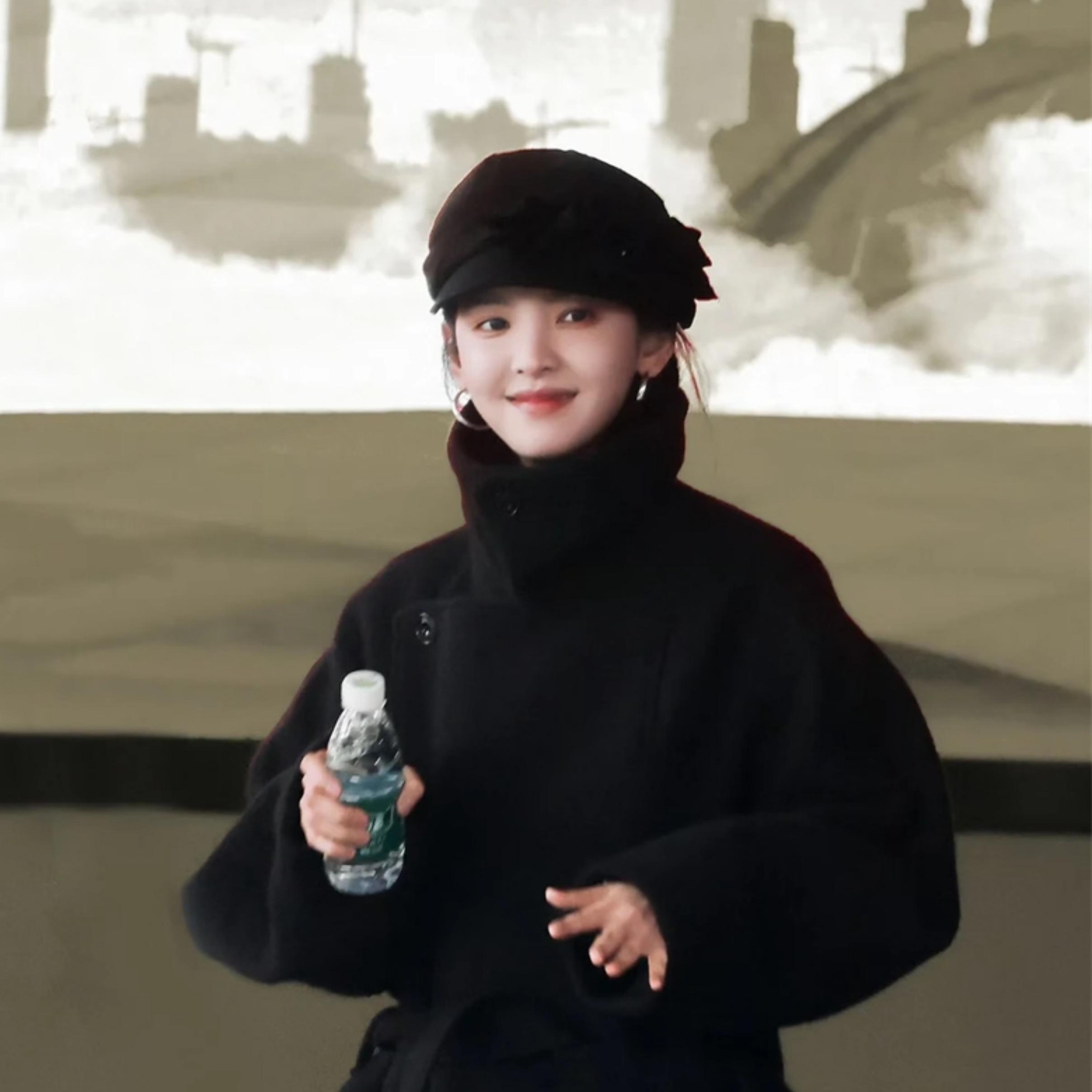 日本CA4LA章若楠同款黑色百褶花边渔夫帽鸭舌帽百搭盆帽报童帽子