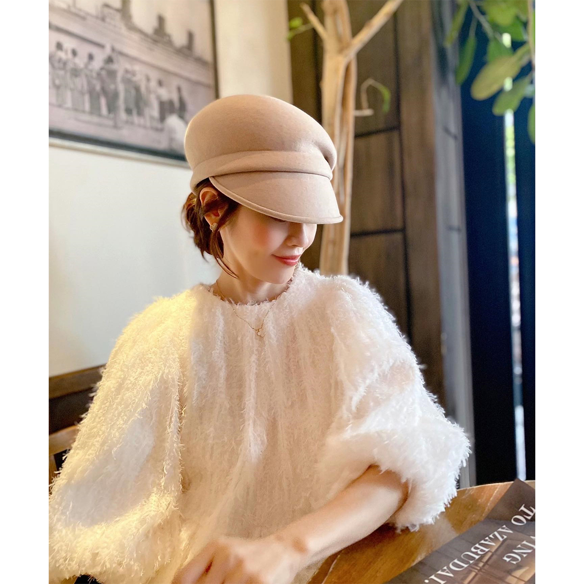 歪顶报童帽May日本ca4la同款不对称毛呢鸭舌帽女休闲百搭羊毛帽子