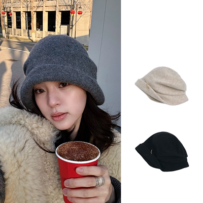 欧阳娜娜同款帽子女CA4LA羊毛针织堆堆帽保暖包头帽子大头围冷帽