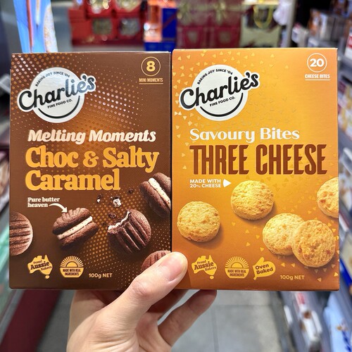 ole超市代购Charlie's澳大利亚巧克力焦糖海盐味迷你马卡龙饼干