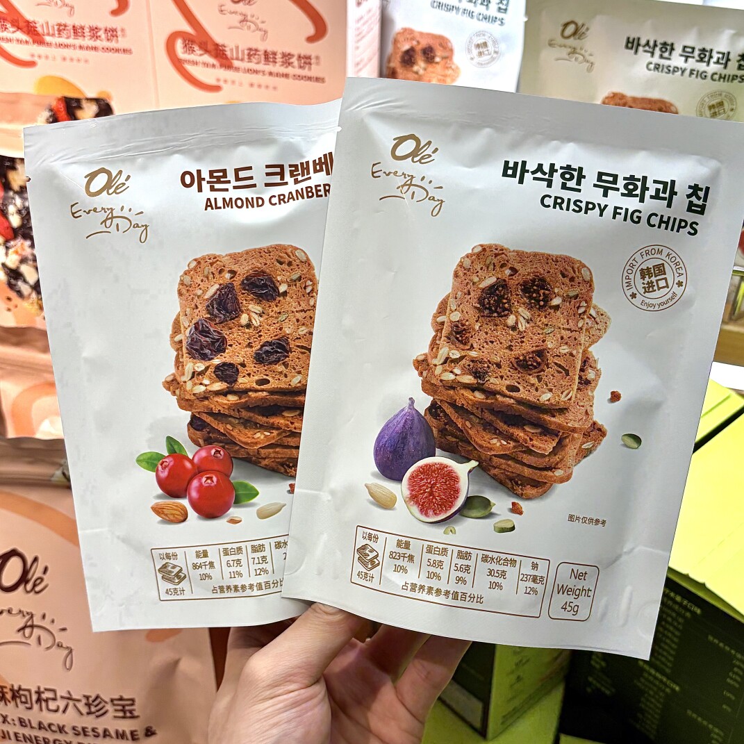 ole精品超市香脆无花果脆片扁桃仁蔓越莓脆片45g(烘烤类糕点)