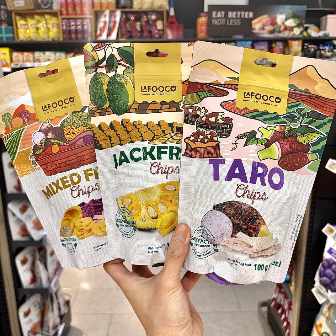 ole精品超市代购拉佛可香芋脆100g 菠萝蜜脆100g综合果蔬脆100g - 实物图