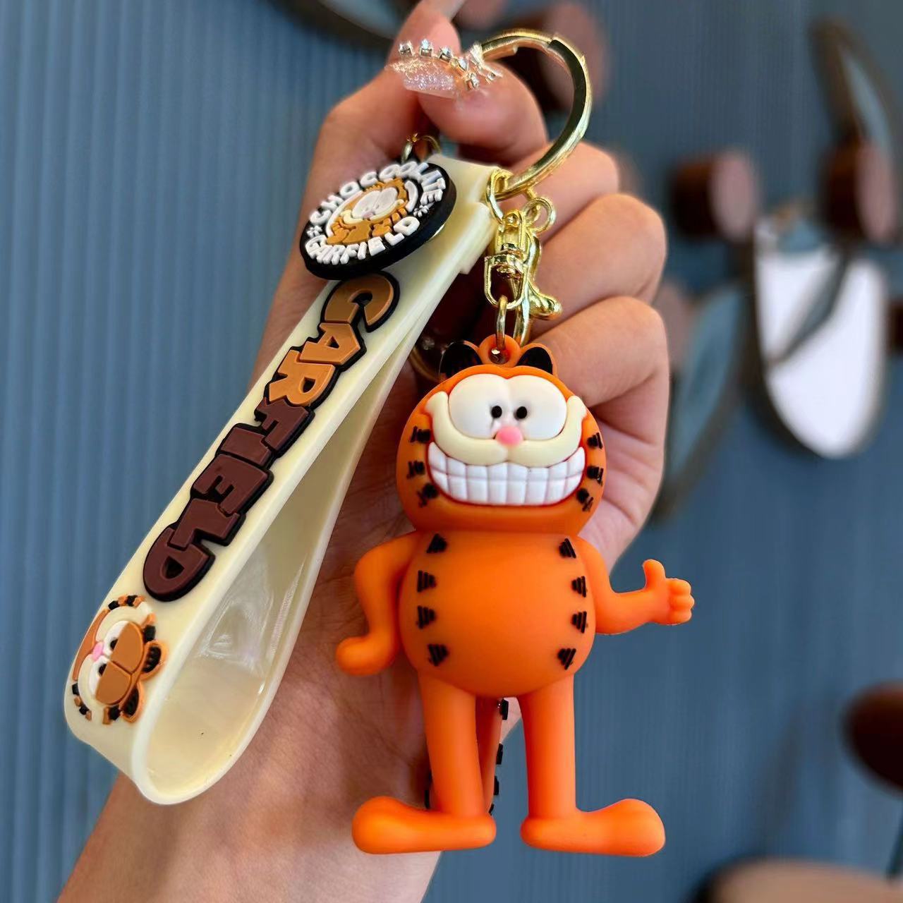 加菲猫公仔钥匙扣可爱卡通挂件包包书包随身携带挂饰车钥匙钥匙链