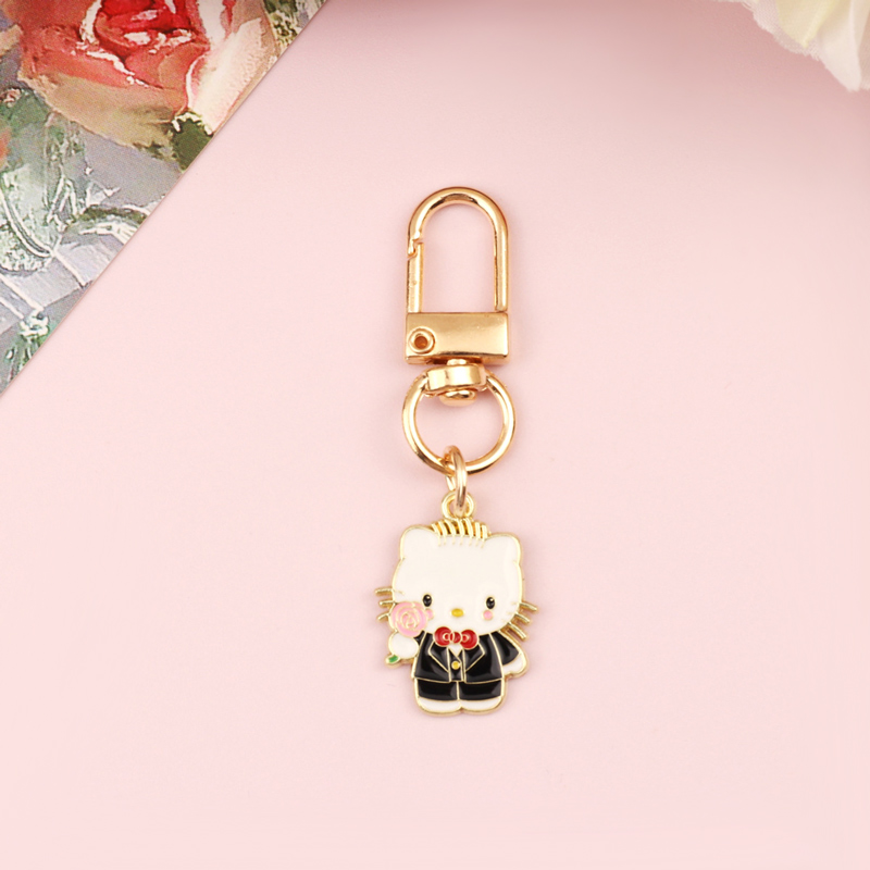 情侣款钥匙扣可爱凯蒂猫hellokitty吊坠挂件钥匙圈小礼物金属挂饰