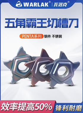 瓦洛克数控霸王刀片PENTA24N五角星刀片切槽切断刀片霸王槽刀片