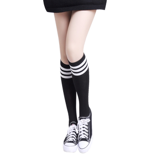春儿童中筒袜条纹三条杠足球袜男女童中统袜过膝长筒袜高筒袜棉袜