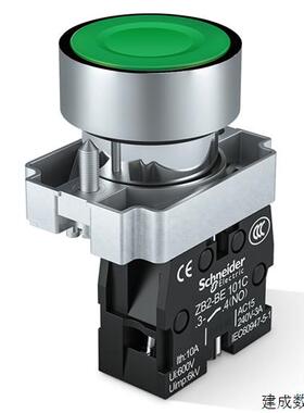 议价施耐德按钮开关平头自复位点动式22mm启动绿色金属XB2BA31C/4