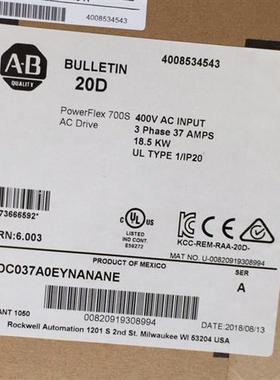 议价20F11NC043AA0NNNNN 罗克伟尔变频器 全新原装现货质保一年