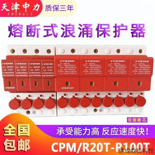 议价天津中力一级二级浪涌保护器CPM-R40T4P-R65T-R100T熔断器防