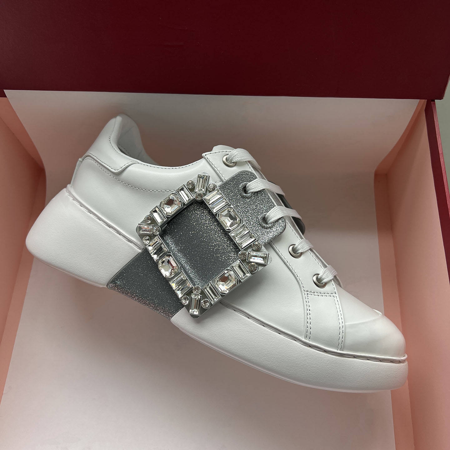 cocy【MelasTaina】顶版~高品质! 水钻扣小白鞋女真皮厚底休闲鞋,女鞋,时尚休闲鞋,淘宝优惠券,粉丝福利购,淘宝优惠卷