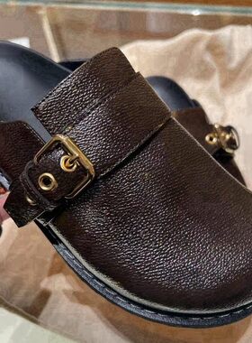 cocy维多娜包头拖鞋女外穿老花字母夏季透气厚底半拖女款勃肯鞋博