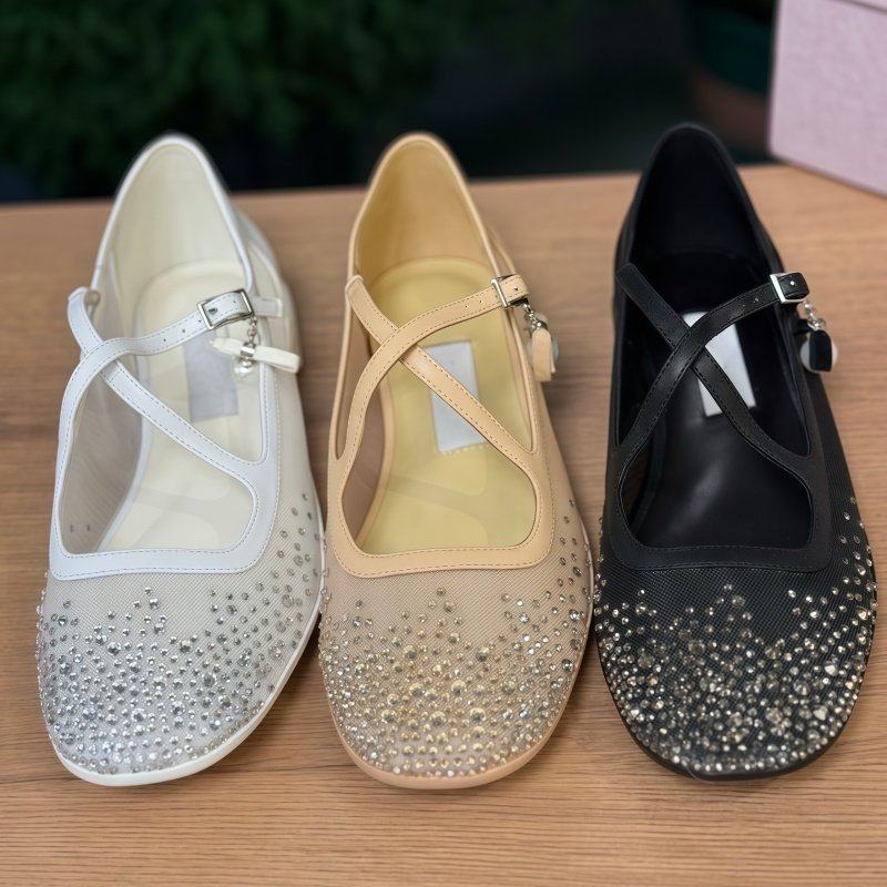 cocy法式水钻交叉带玛丽珍鞋女平跟浅口单鞋芭蕾舞鞋网纱女鞋2026,女鞋,玛丽珍鞋,淘宝优惠券,粉丝福利购,淘宝优惠卷