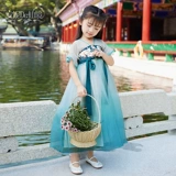 Оригинальная летняя юбка, детское ханьфу, платье, китайский стиль, короткий рукав