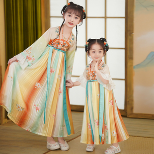 汉服女童春秋款古风超仙长袖连衣裙服装儿童2024新款女装裙子古装