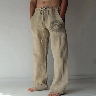 summer pants for men pants裤子 mens linen pants man 男裤新